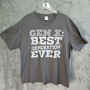 Gen x t shirt men 2Xl Best Generation Ever gray cotton